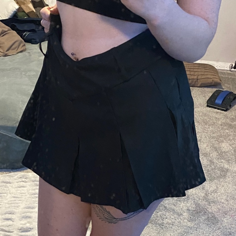 Black Pleated Mini Skirt